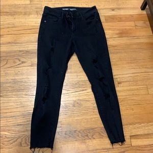 Old navy rockstar distressed black jegging jeans.